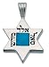 Pure Silver Star of David with precious Turquoise Stone