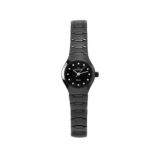Skagen Women's 816XSBXC1 Ceramic Black Crystal Accented Black Dial Watch