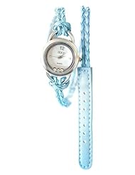 Light Blue Floating CZ Petite Adult Women, and Teen girls Bracelet Wrap Watch 6" to 7"