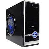 10-Bay ATX Computer Case with 550W PSU & 9.84 inch Blue LED Fan