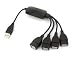 Portable Premium Flexible USB 2.0 Powered 4 Port Mini Hub with Splitter Cable
