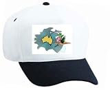 White Cap with Australia, shark, map, ocean, wildlife, cultural, outline, geography, great white shark, reef, great barrier reef, culture