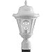Progress Lighting P5445-30 1-Light Cast Post Lantern with Clear Seeded Glass, White