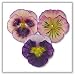 Pansy Flower Floating Candles - Blues - 2¼