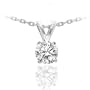 14k White Gold Round Cut Solitaire Diamond Pendant Necklace (1.25ctw, G-H color, VS2 Clarity)
