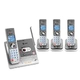 DECT 6.0 Digital Four Handset Cordless Telephone with Answering System and Caller ID, Titanium & Carbonite
