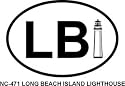 Long Beach Island Lighthouse Oval Bumper Sticker