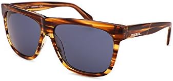 Diesel Eyewear Unisex Square Sunglasses (Brown Striped)