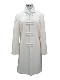White cashmere-blend coat with Chinese traditional flavor