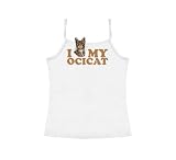 I Love My Ocicat - Spaghetti Tank T-Shirt, White, Medium