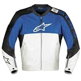Alpinestars Stunt 2 Leather Motorcycle Jacket Blue 60
