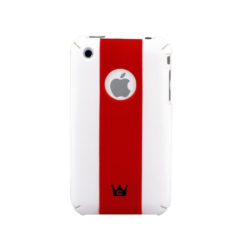 CaseCrown iPhone 3G 3GS Silm Fit Polycarbonate United Kingdom Flag Stripe Case (White/Red)