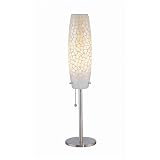 Lite Source LS-20237L/MOS One Light Mosaic Torchiere Accent Lamp in Polished Steel with White Glass