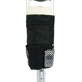 Drive Medical Deluxe Universal Cane / Crutch Nylon Pouch, Black, 10" x 5" x 1"