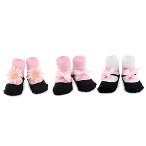 Mud Pie Baby Perfectly Princess Flower Socks, Set of 3