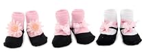 Mud Pie Baby Perfectly Princess Flower Socks, Set of 3