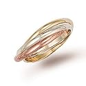 9ct Three Coloured Gold Russian Style Wedding Ring