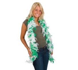 St. Patrick's Day Green/White Feather Boa