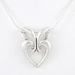Heart Pendant or Slide with Decorative Bale in Sterling Silver on a 16" Sterling Snake Chain, #7810