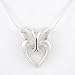 Heart Pendant or Slide with Decorative Bale in Sterling Silver on a 16" Sterling Snake Chain, #7810