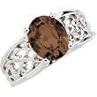 14K White Gold Smoky Quartz Ring