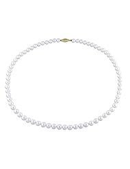 14k Yellow gold 5.5-6 MM Akoya Cultured Pearl Strand, 24"
