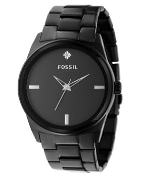 Fossil #4482 Men's Black IP Analog Black Dial Watch