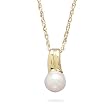 18" 14K Yellow Gold Necklace and Slide Featuring a 6.5-7mm Cultured Akoya Pearl
