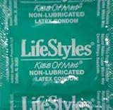 Lifestyles Kiss of Mint Non Lubricated Condom Quantity 100 LOW SHIPPING!