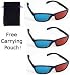 Polar Express 3D Glasses - Anaglyph Plastic +Velvet Carrying Pouch (3 Pairs)