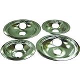 Range Kleen 11920-4X GE Drip Pans Containing 2 Units each 119A, 120A, Chrome