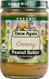 Peanut Butter Creamy No Salt Organic Once Again Nut Butters 16 oz Liquid