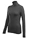 LE3NO Womens Basic Solid Fitted Turtleneck Shirt