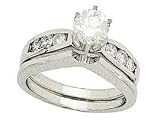 White Diamond Channel Bridal Set in 14K White Gold