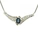 White Gold Serpentine Necklace Sapphire & Diamond Drop