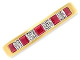 Image of 9ct Gold Ruby and Diamond Half Eternity Ring