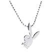 Playboy Bunny Silver Tone Charm Necklace