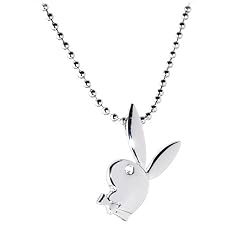 Playboy Bunny Silver Tone Charm Necklace