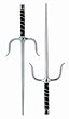 Sai 18" Round Chrome (2) - Martial Arts - Sais