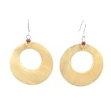 Earrings - E151 - Round Open Shell (1-5/8") ~ Natural