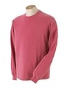 Authentic Pigment Garment-Washed Long Sleeve T-shirt Tee Shirt - Nautical Red