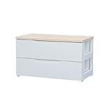 アイリスオーヤマ ◆幅72.5×奥行41cm◆ウッドトップチェスト HG-722B(2段) ホワイト/ナチュラル