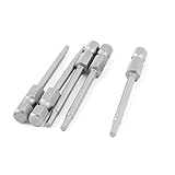 uxcell 六角ドライバービット 金属 シルバートーングレー 65mm長 2.5mm チップ径 5本入り