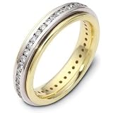 4.5mm Titanium & 14 Karat Yellow Gold 38 Diamond SPINNING Wedding Band