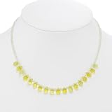 EXP Handmade Green Peridot Necklace With Silver Accent Beads