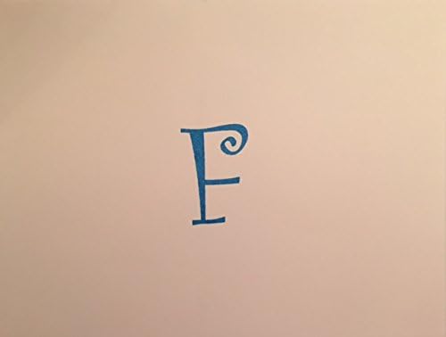 Blue Monogram Letter "F" Initial Blank Note Cards - 10 Cards and 10 Envelopes - 5.75 x 4.5 inches