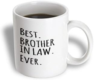 3dRose Best Brother in Law Ever Family and Relatives Gifts Black Text Ceramic Mug, 11-Ounce