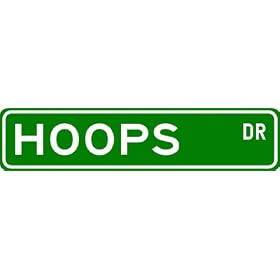 HOOPS Street Sign ~ Personalized Family Lastname Sign ~ Gameroom, Basement, Garage Sign **