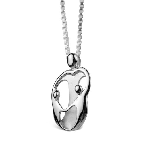 Loving Family® Small Sterling Silver Pendant with Extender – Mother and 2 Children