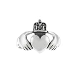 Celtic Mens Sterling Silver Irish Claddagh Ring
